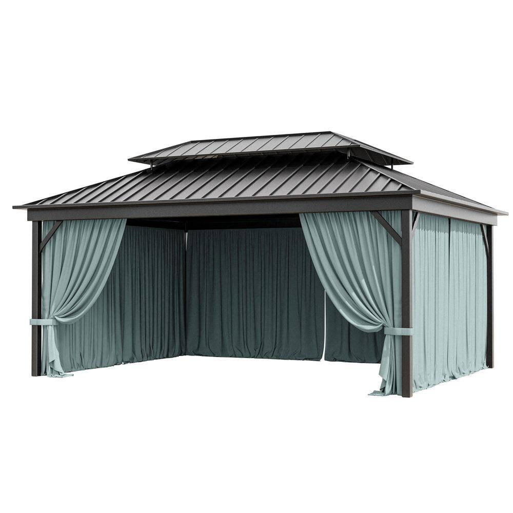 12 ft. x 16 ft. Universal Outdoor Privacy Curtains, Gazebo Replacement with Zipper Calcite Blue (4-Side Curtain Only) price history on PriceWatchPro