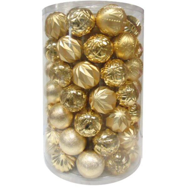 Home Accents Holiday - 80 mm Assortment Ornament in Gold (75-Count)