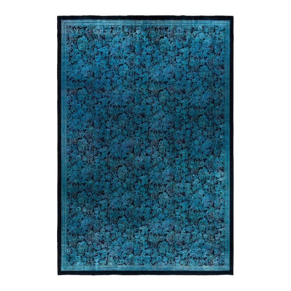 Overdyed Multi 10 ft. x 14 ft. Solid Wool Indoor Area Rug