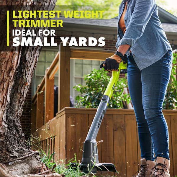 RYOBI ONE 18V 10 in. Cordless Battery String Trimmer Edger with 2.0 Ah Battery and Charger PCLST01K