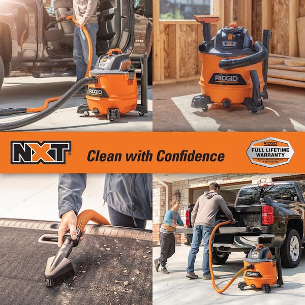 14 Gal. 6.0 Peak HP NXT Shop Vacuum Wet Dry Vac with Fine Dust Filter, Hose, Accessories and Car Cleaning Kit HD1401