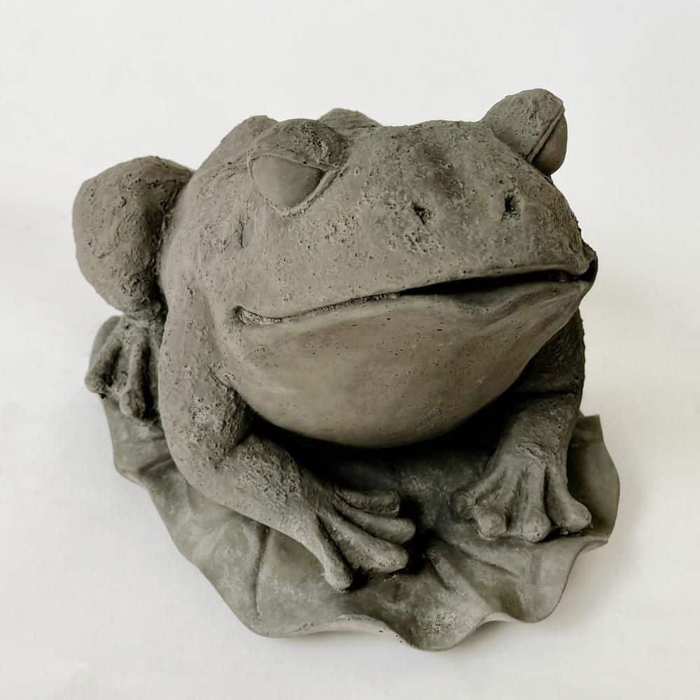 "Frog on Lily Pad 8"" Oxidized Green Color Concrete Garden Figure" price history on PriceWatchPro
