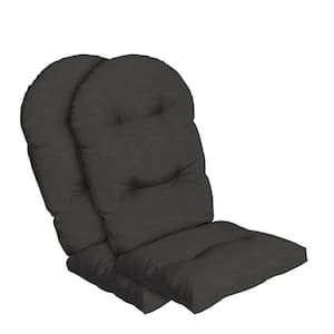21.5 in. x 30 in. Oceantex Outdoor Plush Modern Tufted Adirondack Cushion, Ink Charcoal Black (2-Pack)