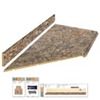 Wilsonart 8 ft. Left Miter Laminate Countertop Kit Included in Winter Carnival Granite with Full Wrap Ogee Edge