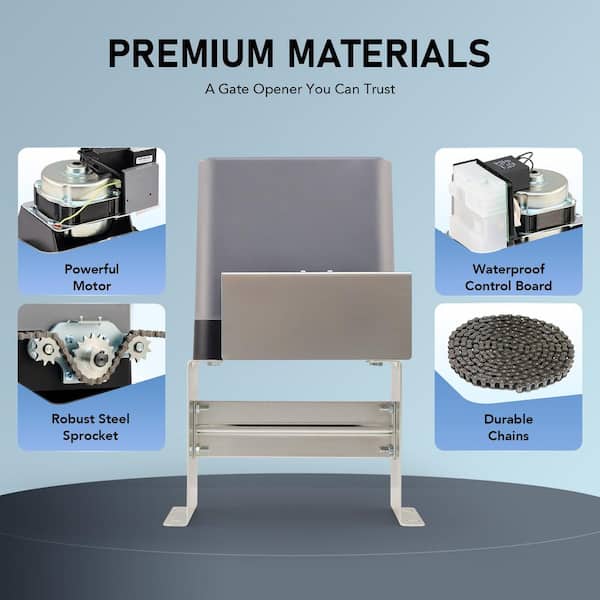 DOORADO Sliding Gate Opener Kit with 2 Remote Controls for