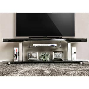 Spur Black TV Stand Fits TV's up to 65 in. with Hanging Shelf