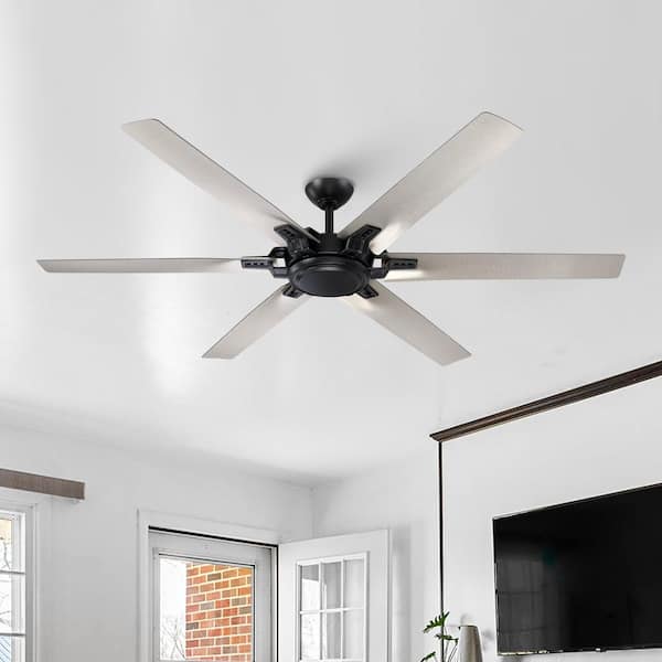 matrix decor 70 in. Indoor Black 129 RPM Ceiling Fan with Remote Control, DC Reversible Motor, 6-Speeds
