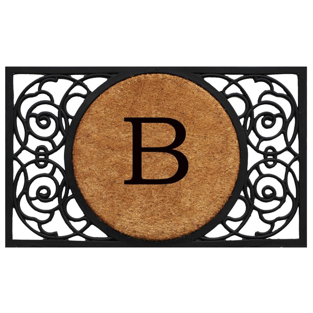 Armada Circle 18 in. x 30 in. Monogram B Door Mat