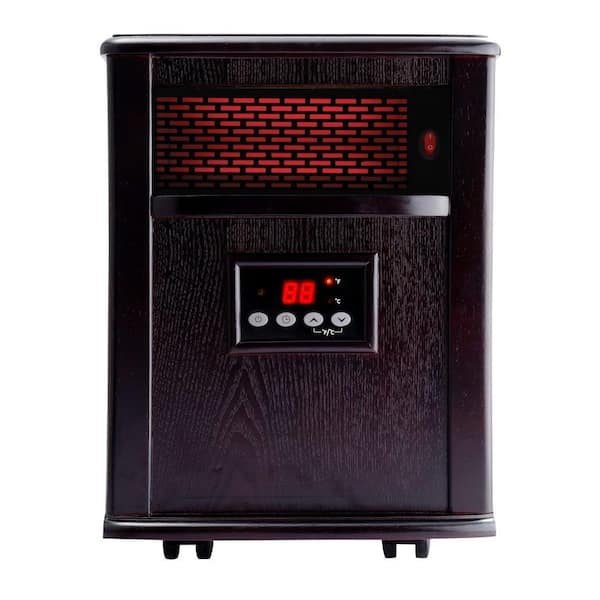 American Comfort 1500-Watt Solid Wood Infrared Electric Portable Heater in Solid wood construction - Espresso