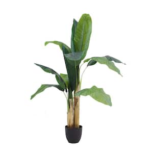 The Mod Greenhouse 48 in. Artificial Banana Tree in 6.5 in. Plastic Pot (13 Leaf)