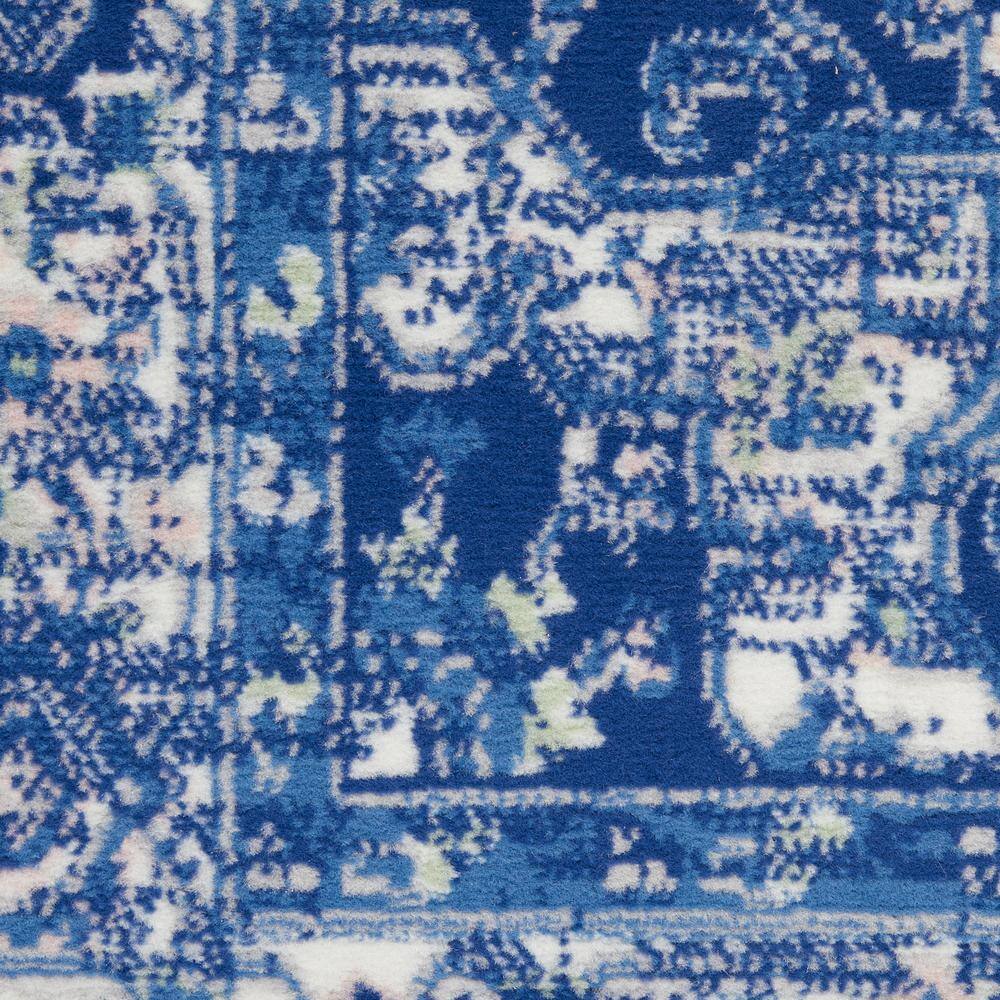 Navy Floral 6' x 9' Synthetic Rectangular Area Rug