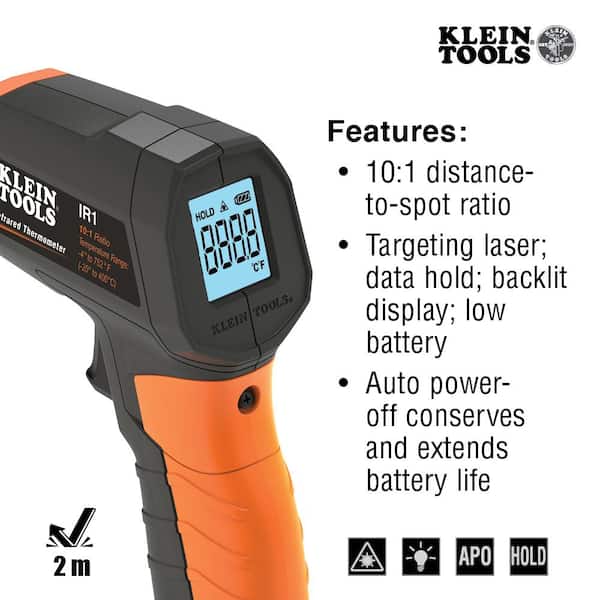Klein Tools Dual Infrared and Probe Thermometer IR07 - The Home Depot