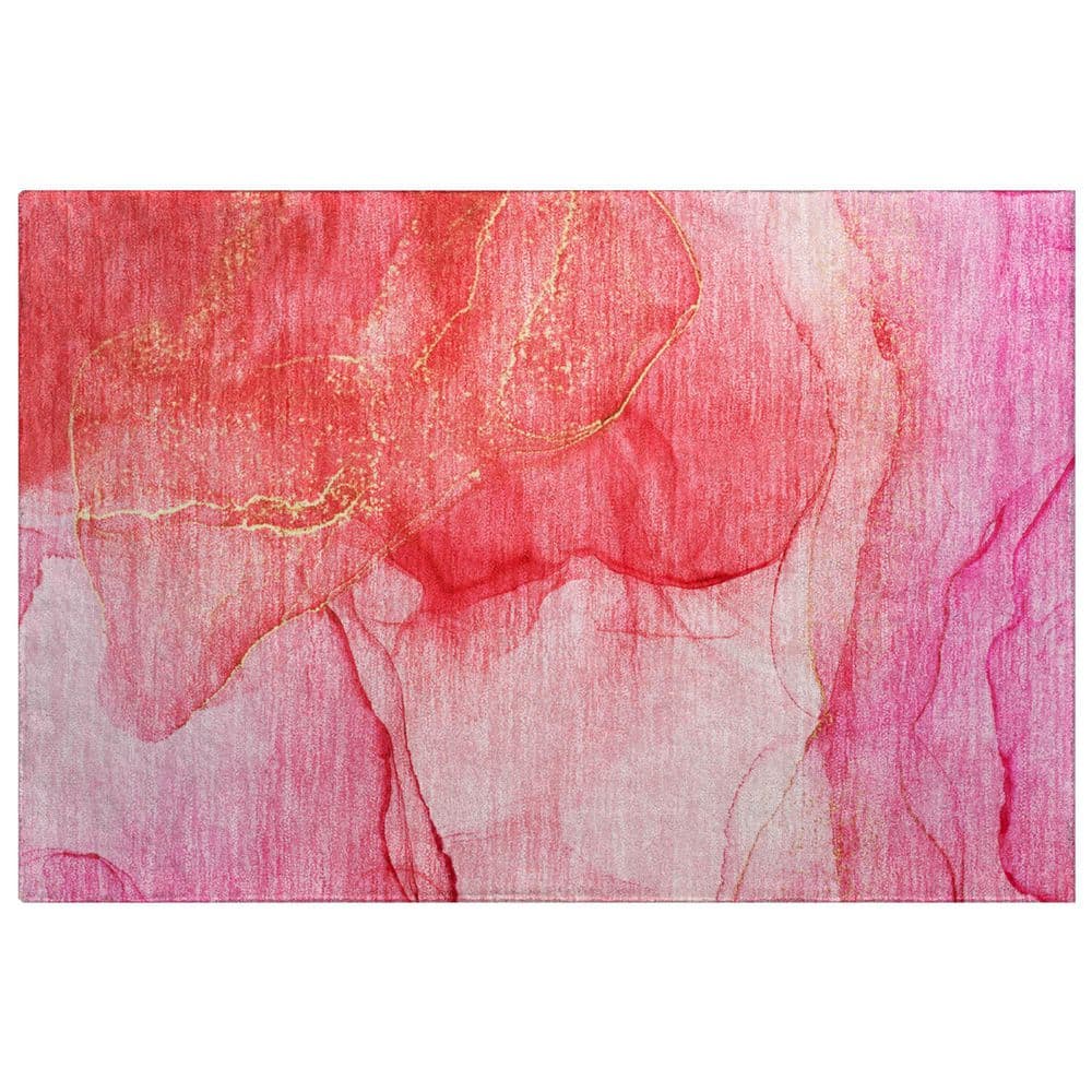 Dream Shag Premium Machine Washable Abstract ADS507 Pink 3 ft. x 4 ft. Area Rug price history on PriceWatchPro