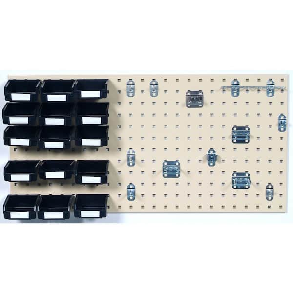 Triton Products 3/8 in. Tan Steel Square Hole Pegboards with LocHook Assortment (12-Pieces)
