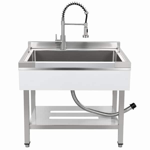 Garvee 31 in. x 22 in. Commercial Freestanding Stainless Steel Utility ...