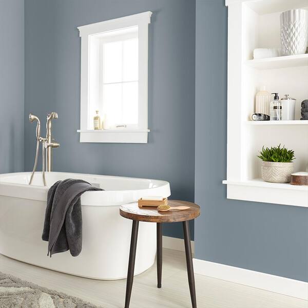 BEHR PREMIUM 1 qt. #N490-5 Charcoal Blue Satin Enamel Interior