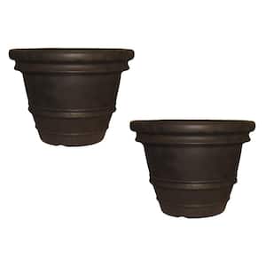 Tuscany 15 in. Rust Resin Indoor/Outdoor Decorative Pots Planter (2-Pack)