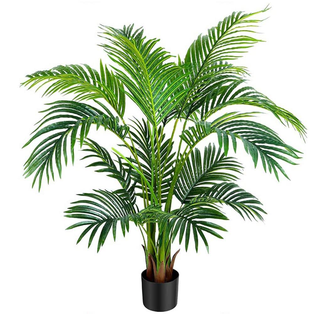 Worth Garden 4 ft. Artificial Areca Palm Tree with a Pot D408A00 The Home Depot