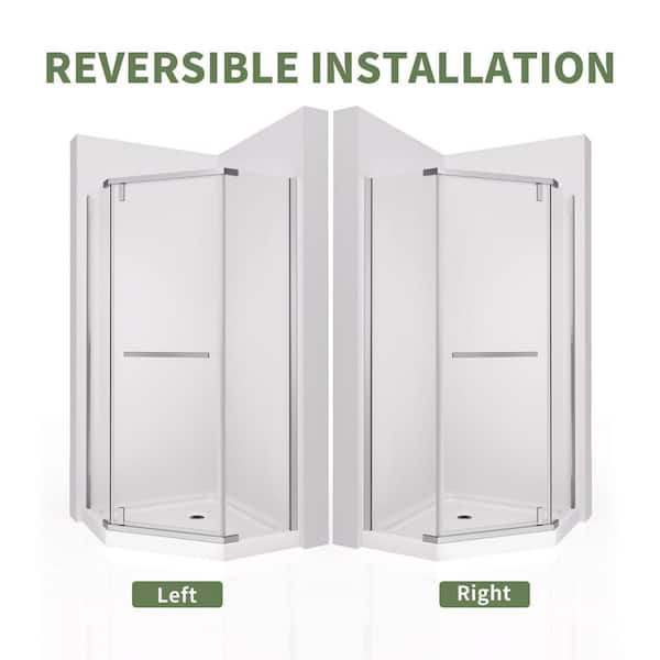 ACE DECOR Corner Shower Enclosure 36 x 72 in. Frameless Neo-Angle