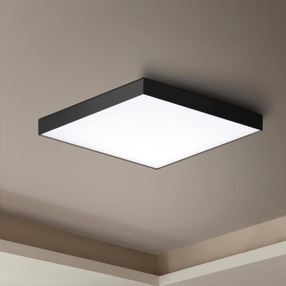Sleek Black Aluminum 15" LED Flush Mount Ceiling Light Energy Star
