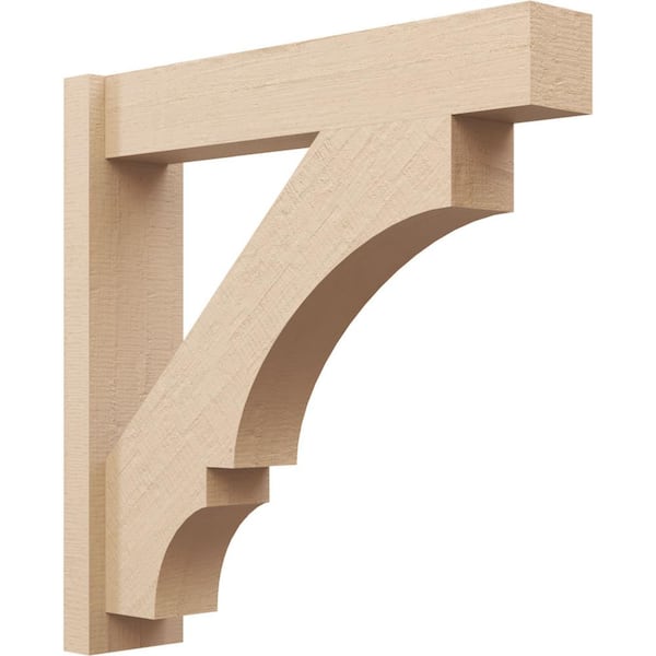 Ekena Millwork 6 in. x 28 in. x 28 in. Balboa Block Rough Cedar Woodgrain Timberthane Polyurethane Outlooker, Primed Tan