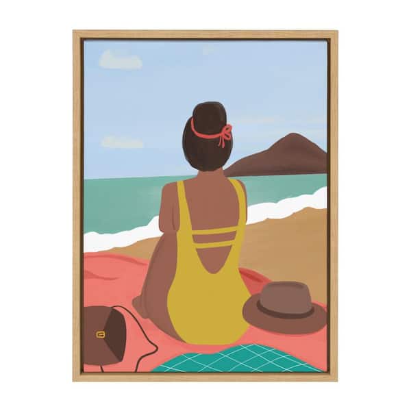 Sylvie "Beach Solo" by Queenbe Monyei Beach Framed Art Print 24 in. x 18 in.