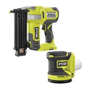 ONE+ 18V 18-Gauge Cordless AirStrike Brad Nailer with Cordless 5 in. Random Orbit Sander