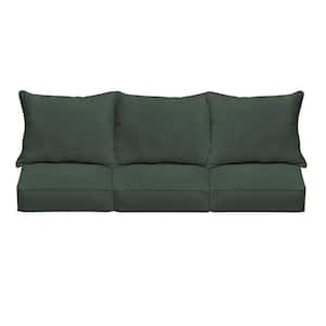 27 in. x 23 in. Deep Seating Indoor/Outdoor Couch Pillow and Cushion Set in Sunbrella Cast Ivy