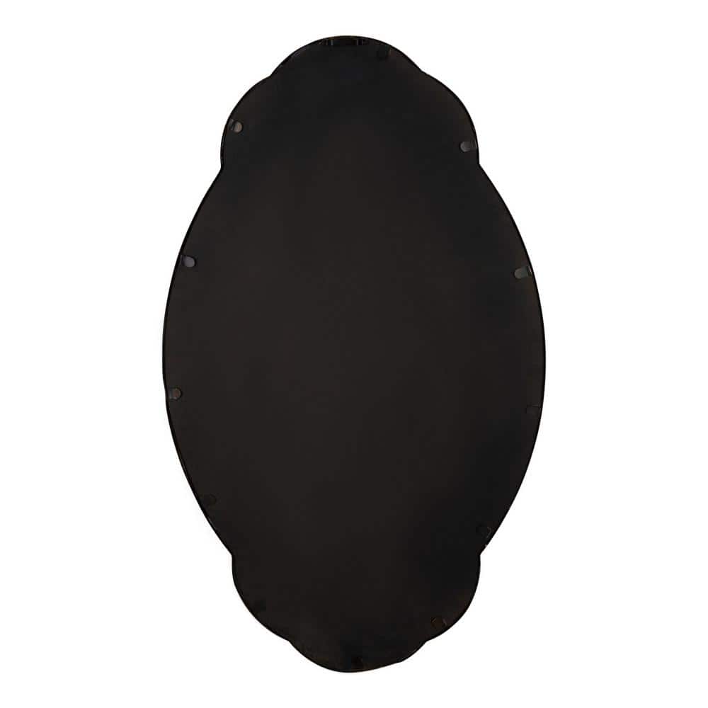 Magritte Scalloped Oval Gold Vanity Wall Mirror, 33x22 in