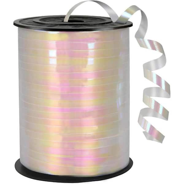 Unbranded 500 Yard Iridescent White PVC Curling Ribbon 5mm Width Art Deco Style for Birthdays Weddings Special Occasions