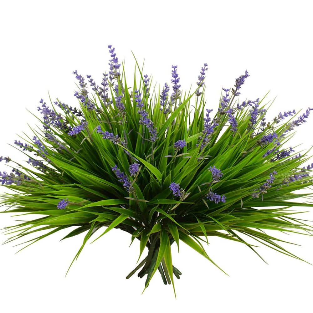 12 Pack Artificial Green Grass with Flowers UV Resistant Outdoor Indoor Decor for Patio Window Garden Planter price history on PriceWatchPro