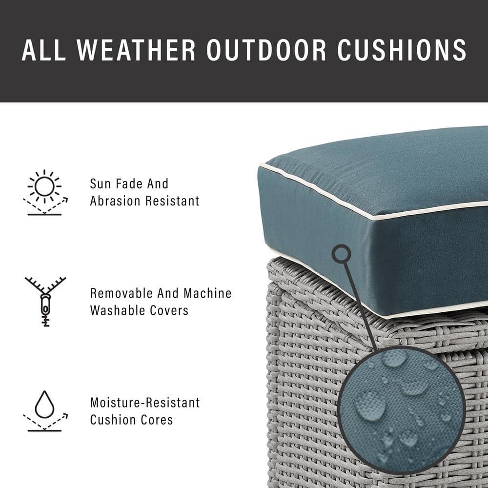 Bradenton Deep Seating Outdoor Armchair with Navy Cushions