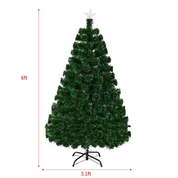 CASAINC 6 ft. Pre-Lit Multi-color LED Fiber Optic Artificial Christmas Tree  HY-20571 - The Home Depot
