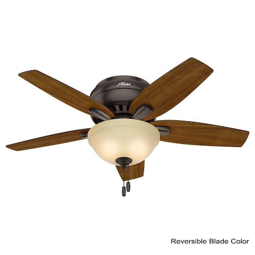Newsome 42 in. Indoor Low Profile Premier Bronze Ceiling Fan with Light Kit Ceiling Fans With Lights