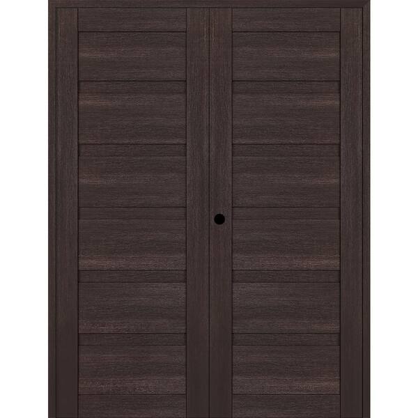 Louver 56 in. x 83.25 in. Right Active Veralinga Oak Wood Composite Double Prehung Interior Door