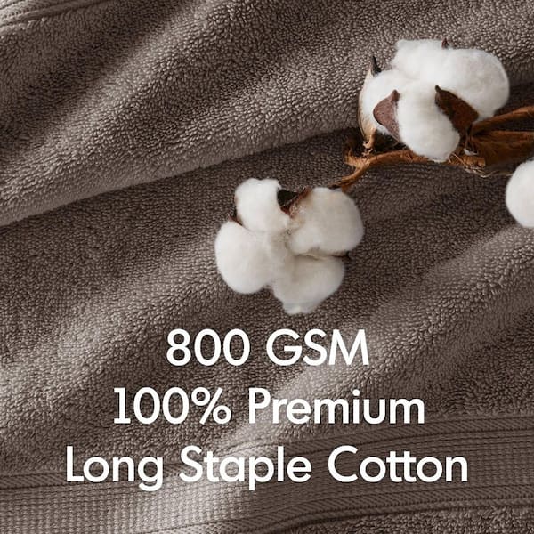 800GSM 8-Piece Mocha Ultra-Soft 100% Cotton Absorbent Bath Towel Set