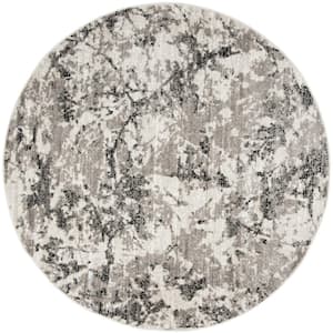 Skyler Gray/Ivory 7 ft. x 7 ft. Round Abstract Area Rug