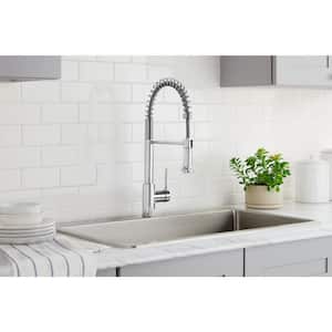 Lemist Single-Handle Coil Springneck Pull-Down Sprayer Kitchen Faucet in Chrome