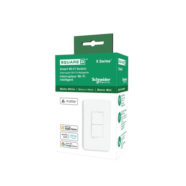 switch　ホワイト Square D X Series 15 Amp Single Pole 3-Way Smart Wi-Fi
