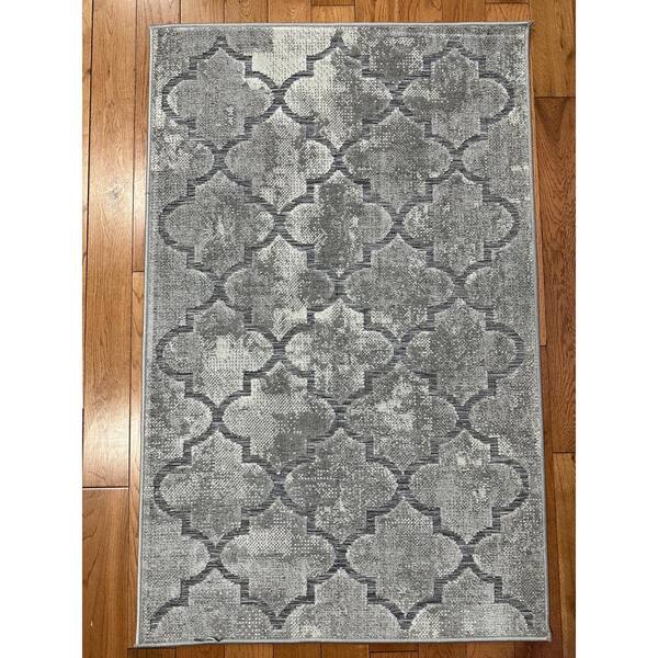 Concord Global Trading Samba Crossroad Gray 3 ft. x 4 ft. Indoor/Outdoor Scatter