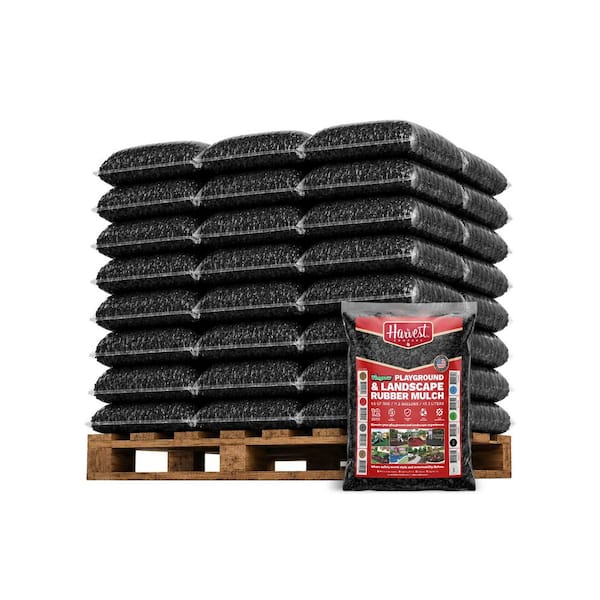 Viagrow 1.5 cu. ft. / 2000 lbs. Black Rubber Mini-Nuggets Bagged Mulch for Landscape and Playground (50-Pack)