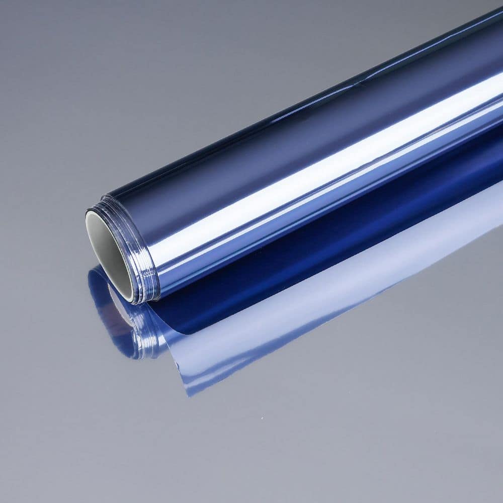 35.43 in. W x 196.85 in. L Blue Mirrored Window Film, 1-Way Daytime Privacy, Static Cling, Sun/UV Block for Home/Office price history on PriceWatchPro