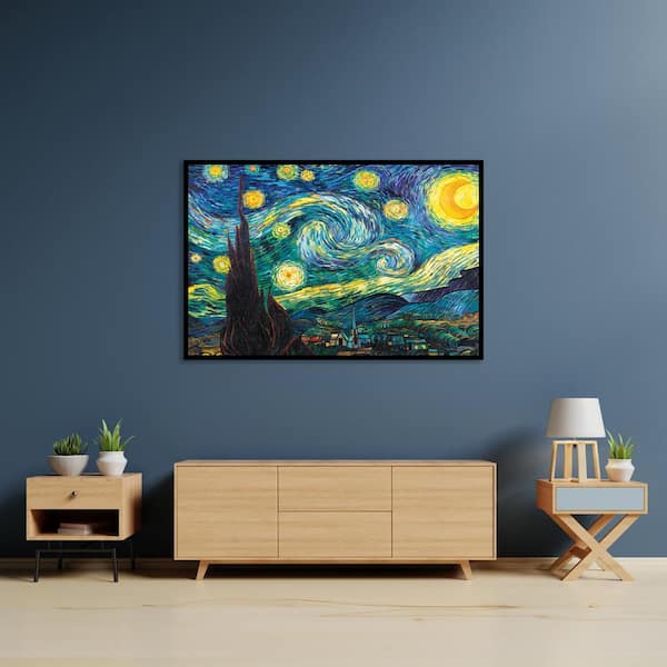 Vincent Van Gogh Starry Night HD Canvas Painted Oil Painting Wall Decor 12"×15" 