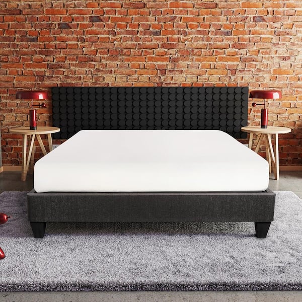 PRIMO INTERNATIONAL Speedy Grey Frame 14 in. Platform Bed Mattress Foundation, Full