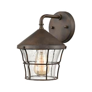 Girard Hazelnut Bronze Outdoor Hardwired Wall Sconce with No Bulbs Included