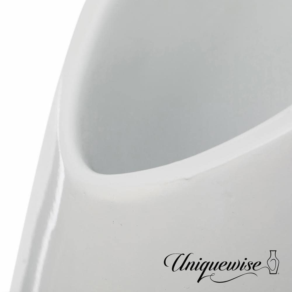 Elegant White Magnesium Oxide 40-inch Decorative Floor Vase