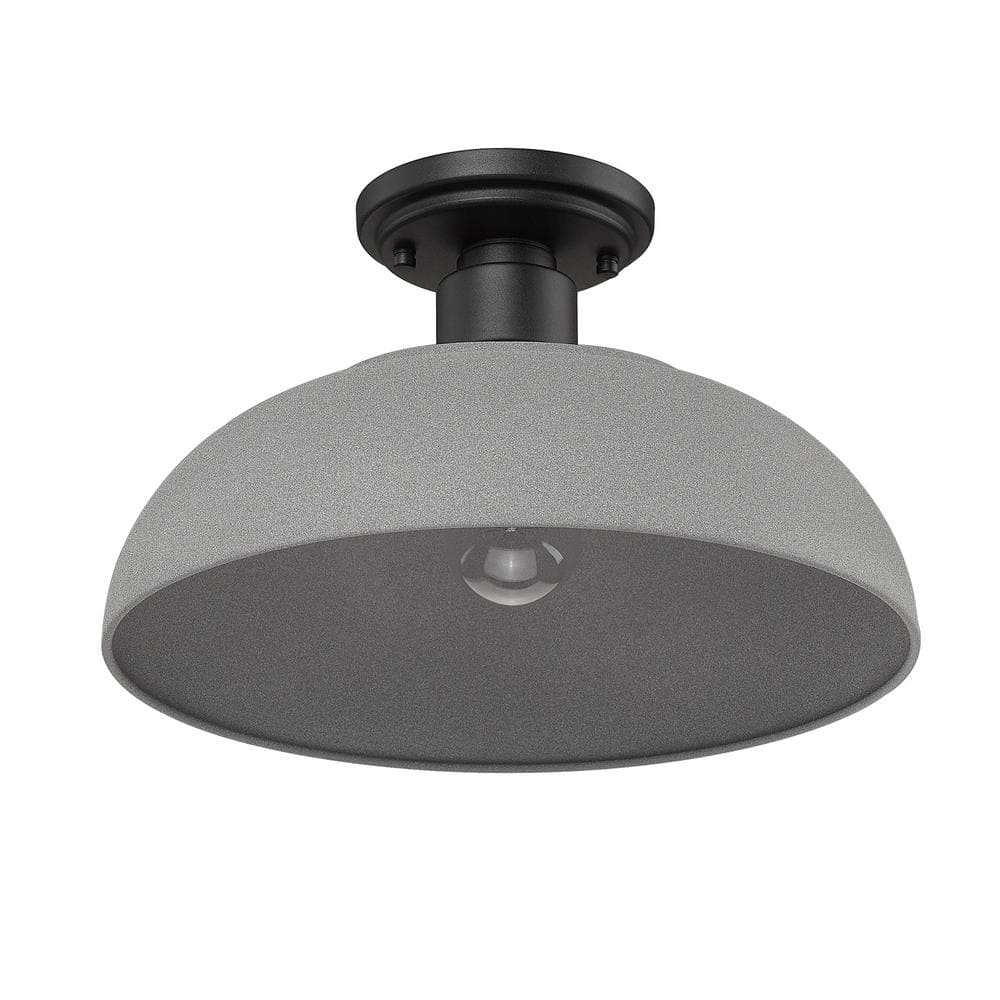 Levitt Black and Gray Aluminum Indoor/Outdoor Semi-Flush Mount Light
