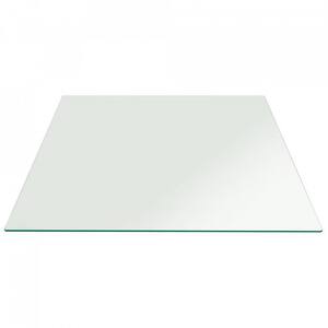 12 in. Clear Square Glass Table Top 1/4 in. Thick Flat Polished Tempered Eased Corners