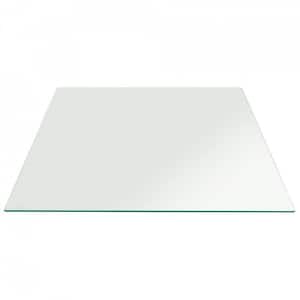 16 in. Clear Square Glass Table Top 1/2 in. Thick Flat Polish Tempered Radius Corners