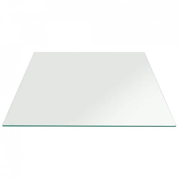 Fab Glass and Mirror 48 in. Clear Square Glass Table Top 1/4 in. Thick Flat Polished Tempered Eased Corners